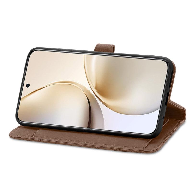 Læder Cover Realme 14 Pro Plus 5g Telefon Etui Blondemønster Med Ruskindseffekt