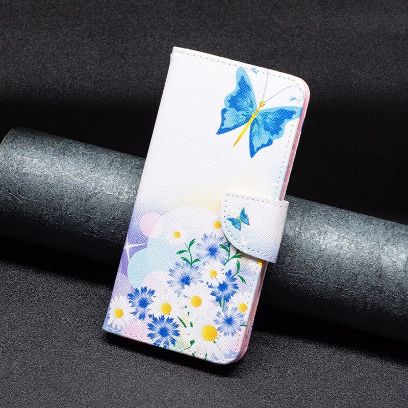 Flip Cover iPhone 16 Akvarel Sommerfugle