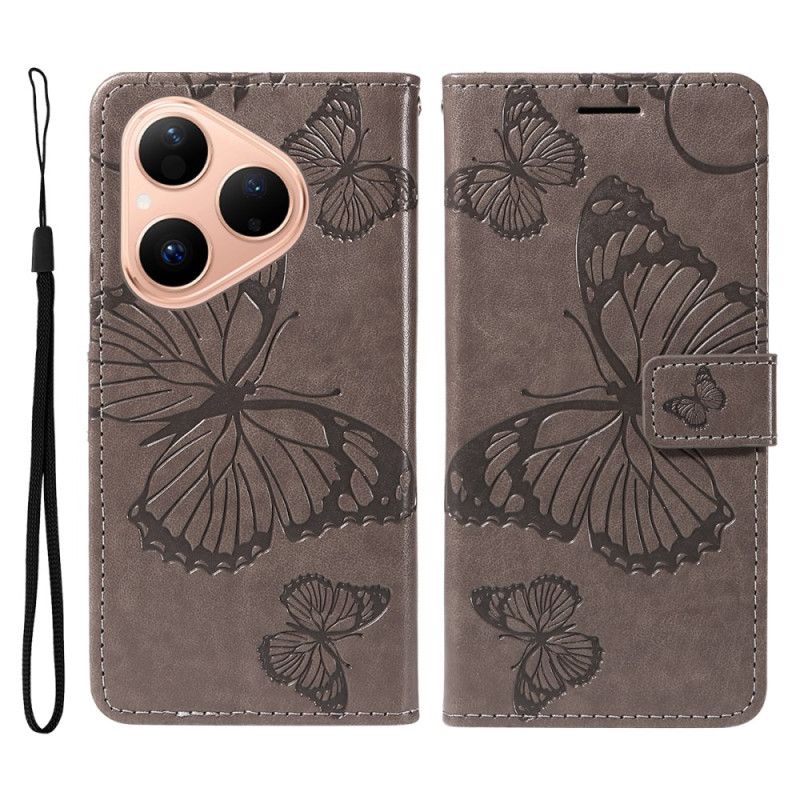 Flip Cover Til Huawei Pura 80 Store Sommerfugle