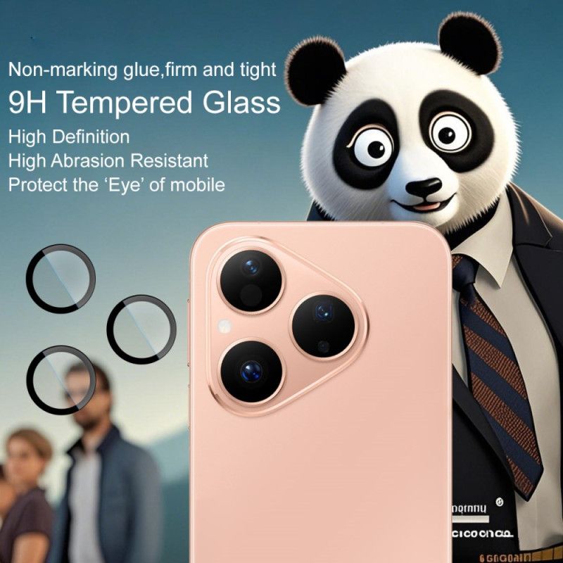 Hærdet Glaslinsebeskytter Til Huawei Pura 80 Selvpositionerende Ramme (sorte Cirkler)