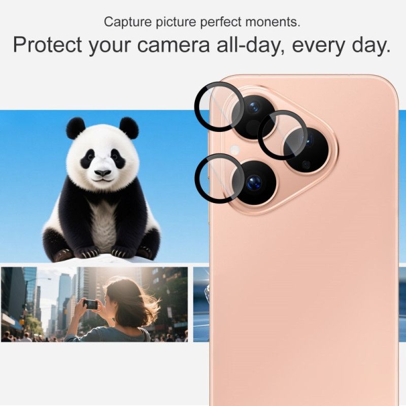 Hærdet Glaslinsebeskytter Til Huawei Pura 80 Selvpositionerende Ramme (sorte Cirkler)