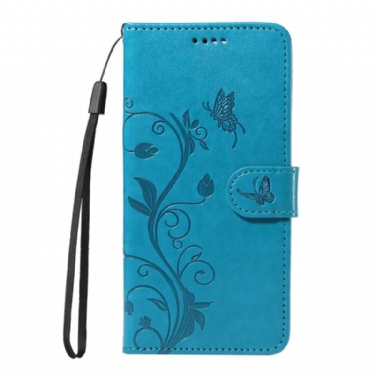 Læder Cover Huawei Pura 80 Telefon Etui Blomstermønster