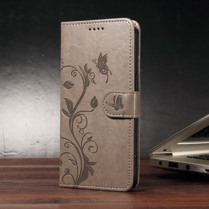 Læder Cover Huawei Pura 80 Telefon Etui Blomstermønster