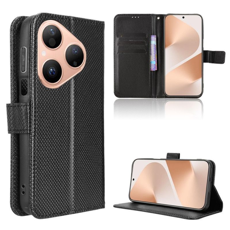 Læder Cover Huawei Pura 80 Telefon Etui Diamanttekstur