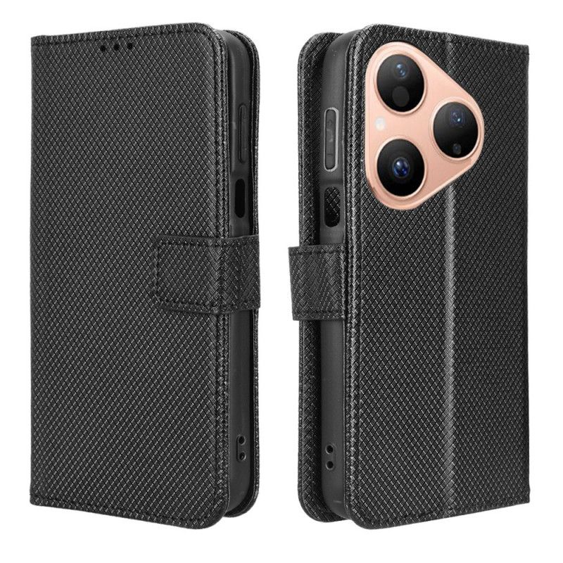 Læder Cover Huawei Pura 80 Telefon Etui Diamanttekstur