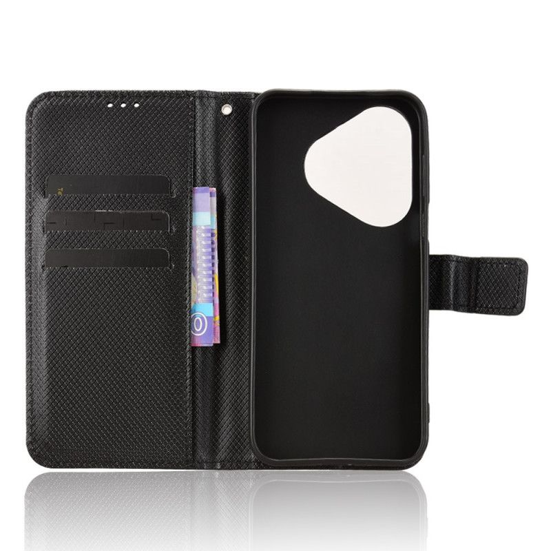 Læder Cover Huawei Pura 80 Telefon Etui Diamanttekstur