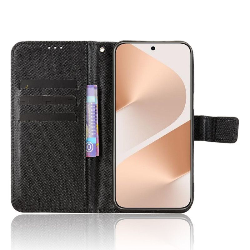 Læder Cover Huawei Pura 80 Telefon Etui Diamanttekstur