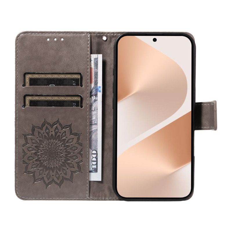 Læder Cover Huawei Pura 80 Telefon Etui Solsikkemønster