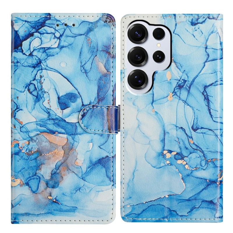 Flip Cover Samsung Galaxy S26 Ultra Blå Marmor