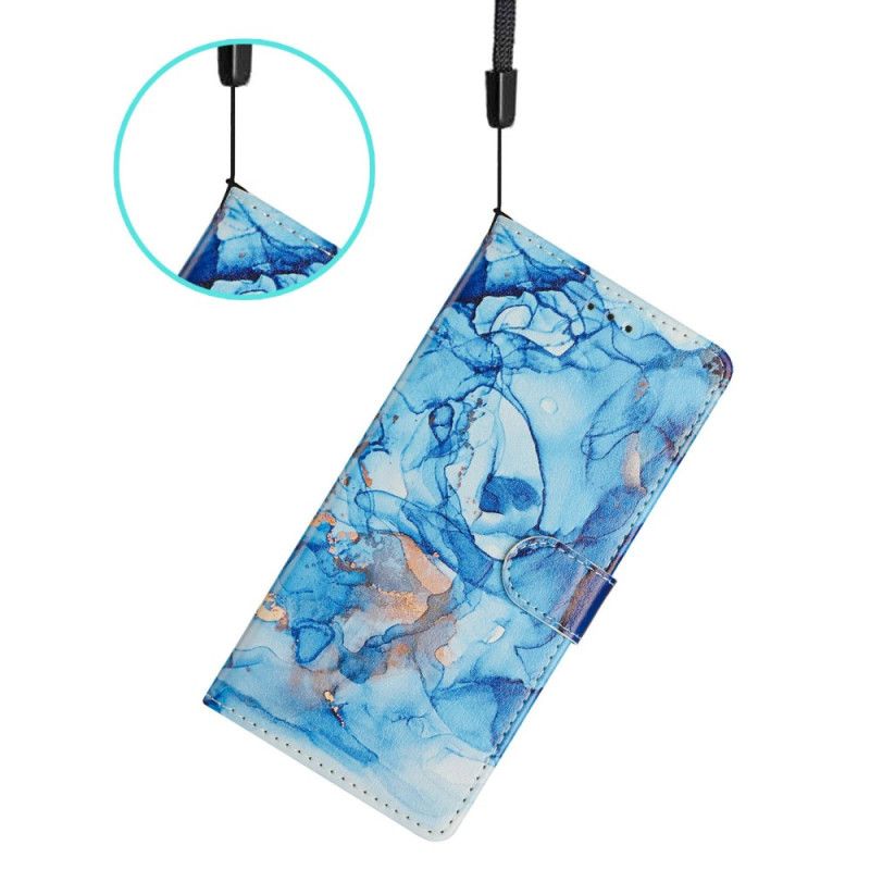 Flip Cover Samsung Galaxy S26 Ultra Blå Marmor