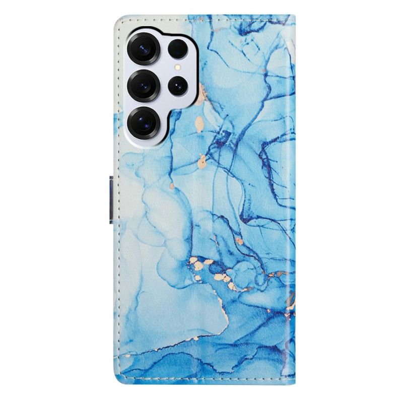 Flip Cover Samsung Galaxy S26 Ultra Blå Marmor