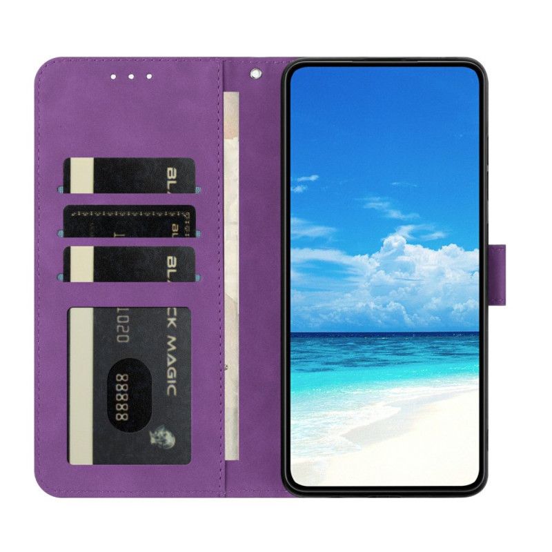 Flip Cover Samsung Galaxy S26 Ultra Blomstermønster I Ruskind