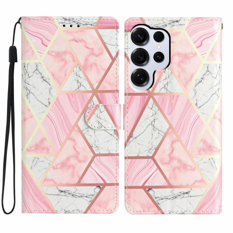 Flip Cover Samsung Galaxy S26 Ultra Lyserød Marmor