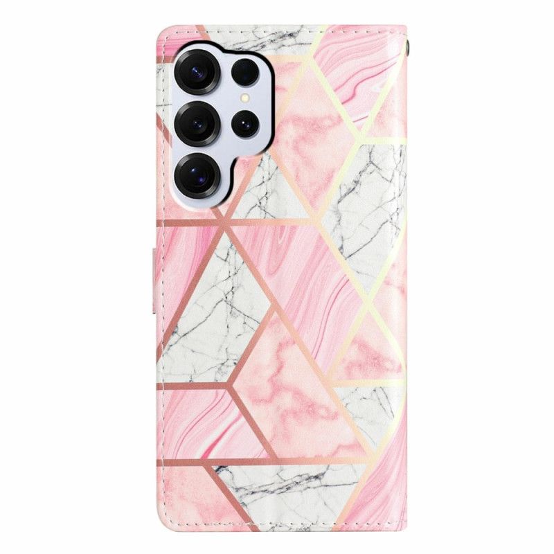 Flip Cover Samsung Galaxy S26 Ultra Lyserød Marmor