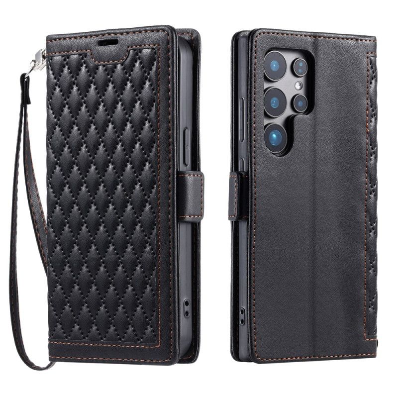 Flip Cover Samsung Galaxy S26 Ultra Quiltet Med Rem