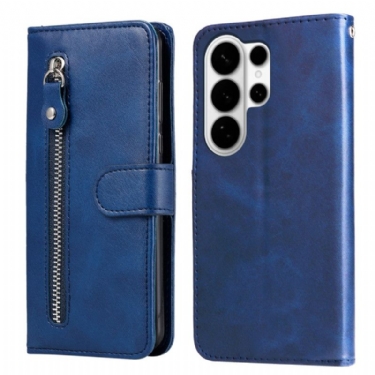 Læder Cover Samsung Galaxy S26 Ultra Lomme Med Lynlås