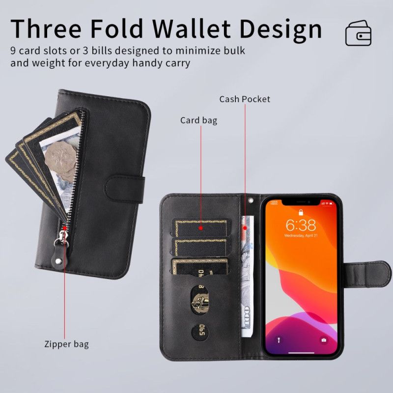 Læder Cover Samsung Galaxy S26 Ultra Lomme Med Lynlås