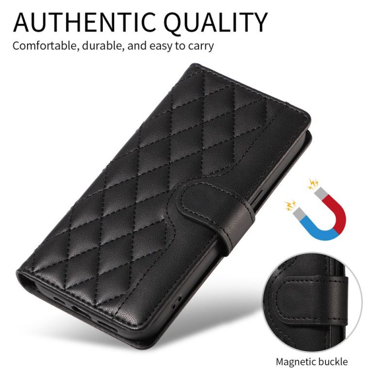 Læder Cover Samsung Galaxy S26 Ultra Quiltet Med Rem Og Skulderrem