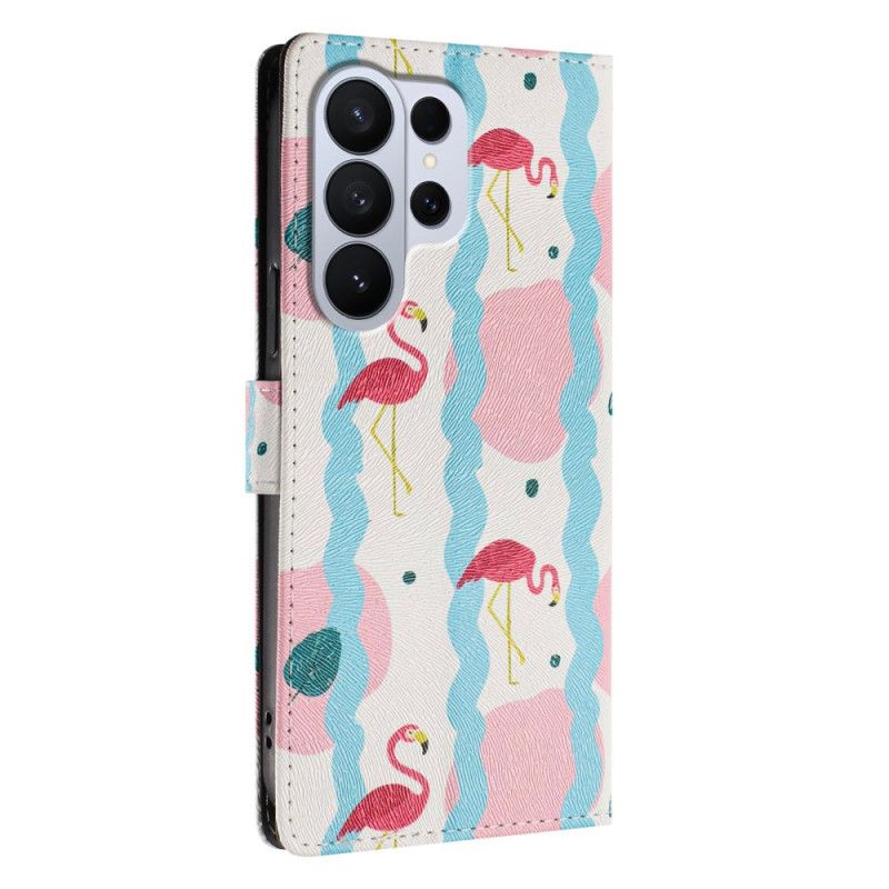 Læder Cover Samsung Galaxy S26 Ultra Telefon Etui Flamingoer