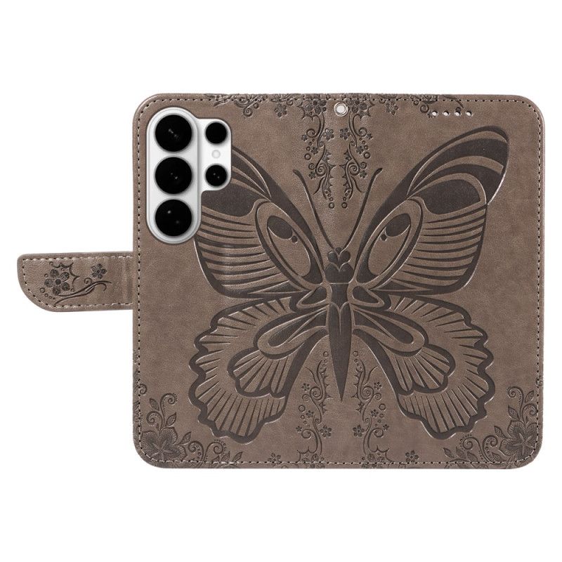 Læder Cover Samsung Galaxy S26 Ultra Telefon Etui Grafisk Sommerfugl