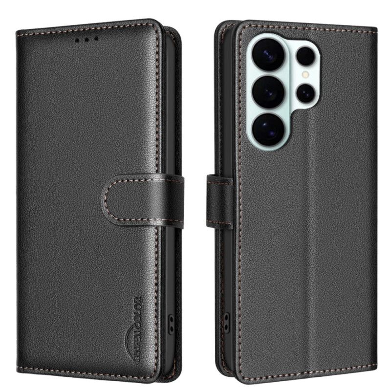 Læder Cover Samsung Galaxy S26 Ultra Telefon Etui Klassisk Binfen-farve