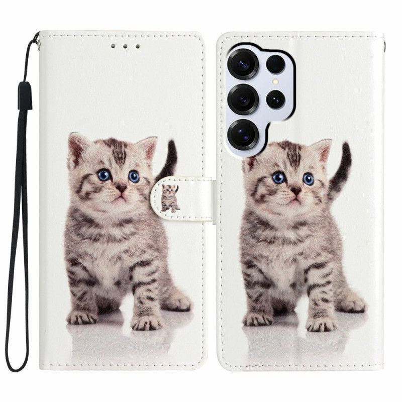 Læder Cover Samsung Galaxy S26 Ultra Telefon Etui Sød Kat