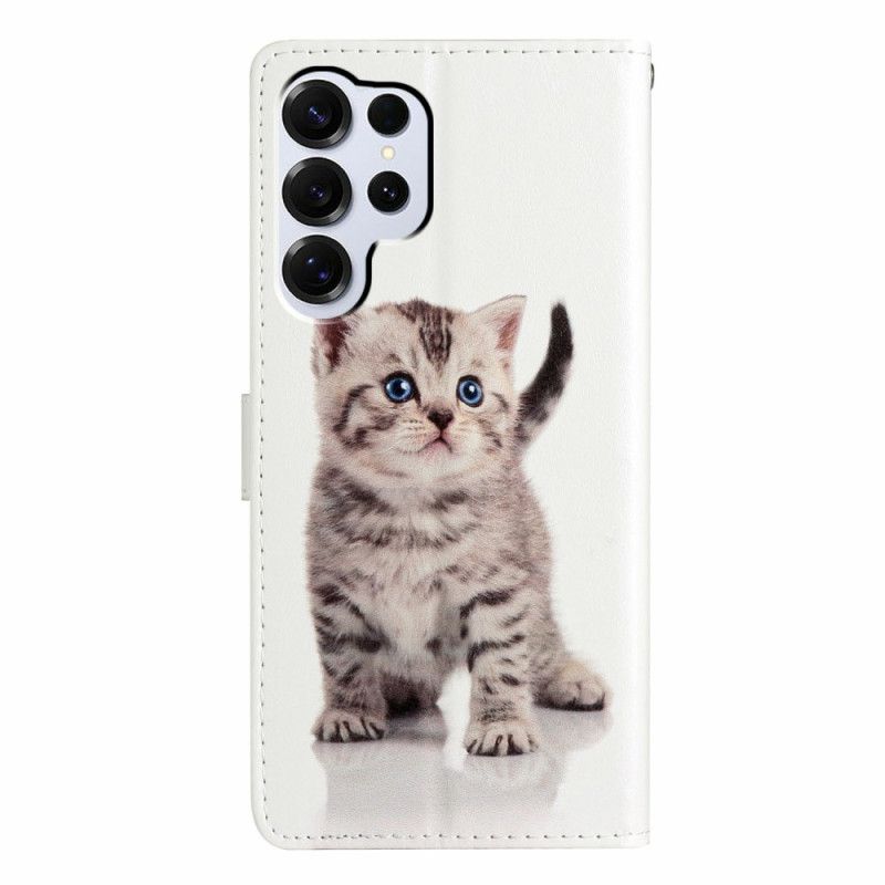 Læder Cover Samsung Galaxy S26 Ultra Telefon Etui Sød Kat