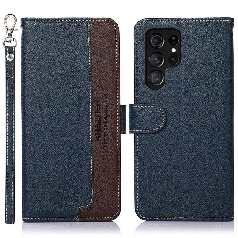 Læder Cover Samsung Galaxy S26 Ultra Telefon Etui Tofarvet Khazneh Rfid-beskyttelse