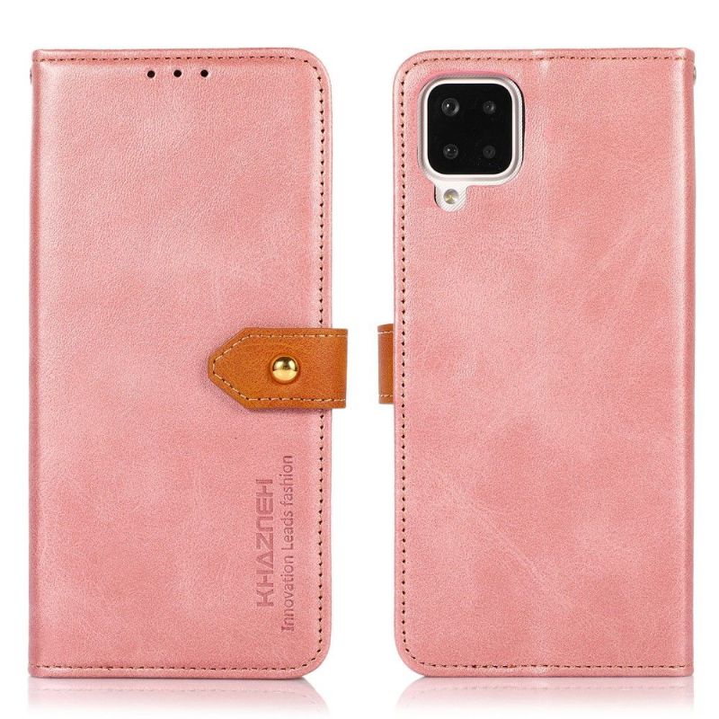 Flip Cover Samsung Galaxy A12 Khazneh Bicolor Imiteret Læder