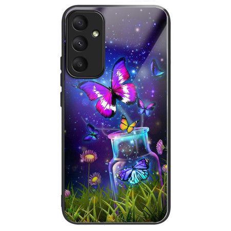 Cover Samsung Galaxy A55 5g Hærdet Glasflaske Og Sommerfugl