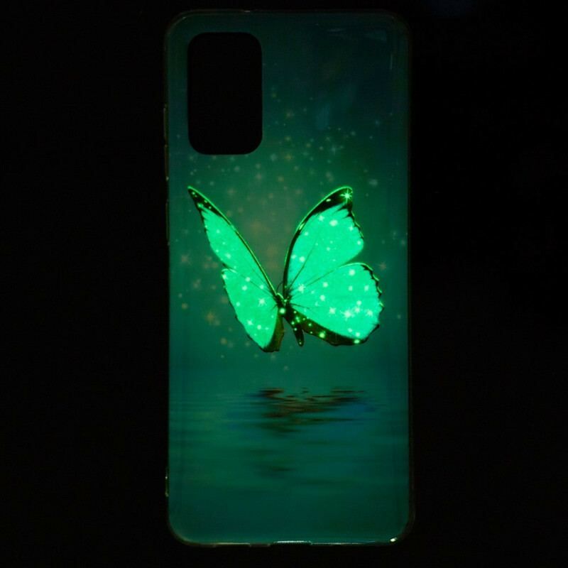 Cover Samsung Galaxy S20 Plus / S20 Plus 5G Fluorescerende Blå Sommerfugl