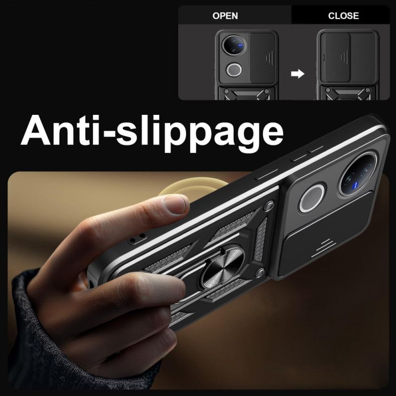 Cover Vivo V50 5g Skydeligt Kameradæksel Og Støtte