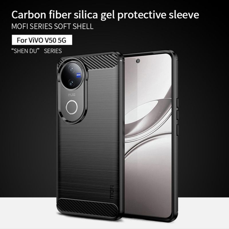 Cover Vivo V50 5g Telefon Etui Børstet Kulfiber