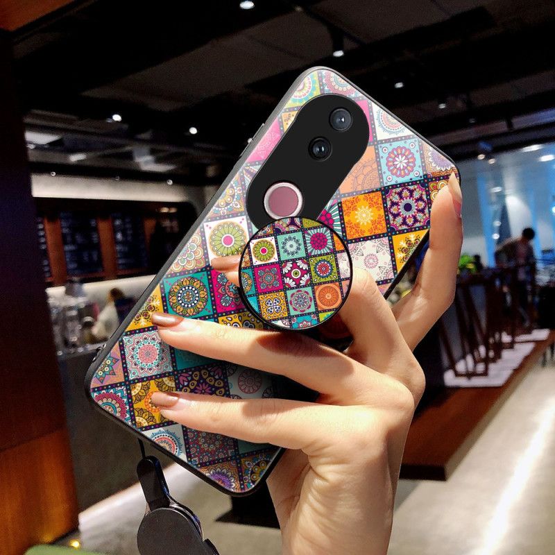 Cover Vivo V50 5g Telefon Etui Patchwork-stativ Og Rem