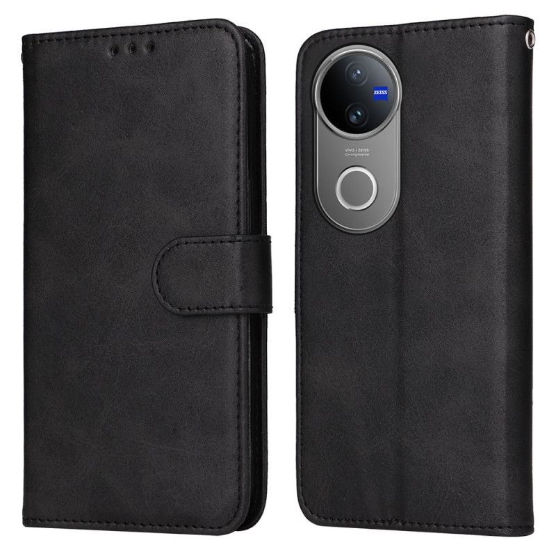 Flip Cover Til Vivo V50 5g Almindeligt Lædereffekt