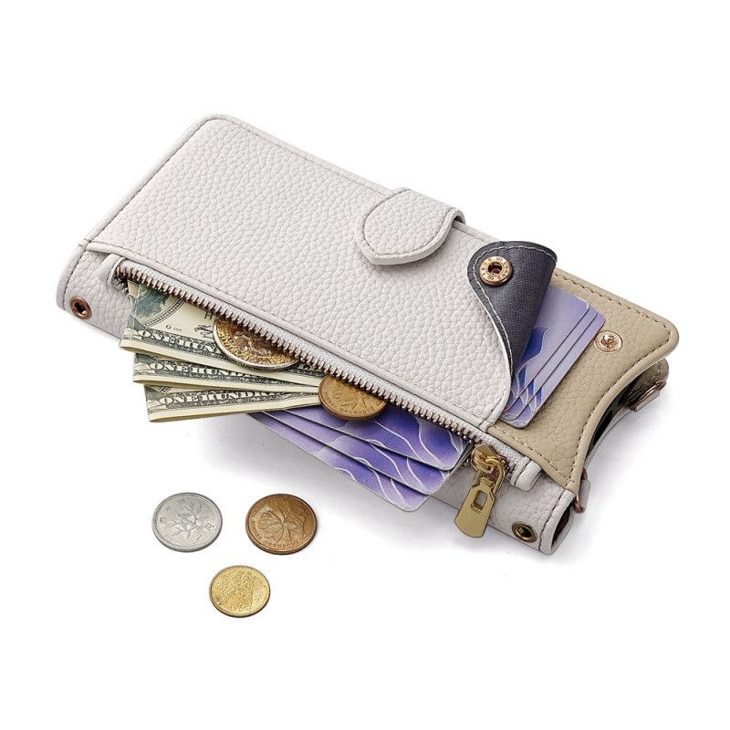 Flip Cover Til Vivo V50 5g Pung Med Lædereffekt Og Kæde