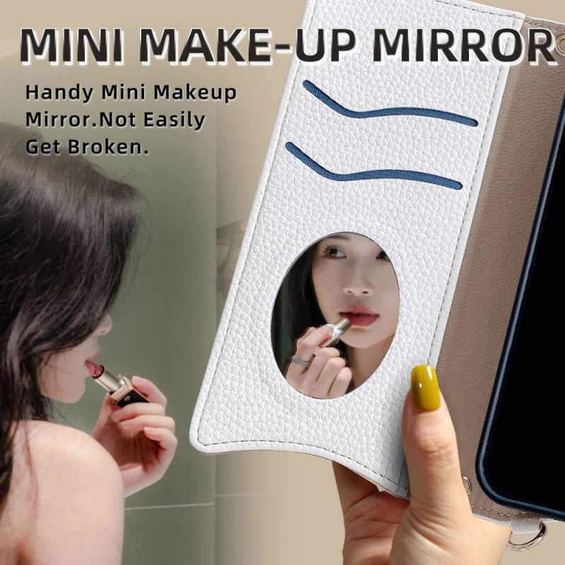 Flip Cover Til Vivo V50 5g Pung Med Lædereffekt Og Kæde