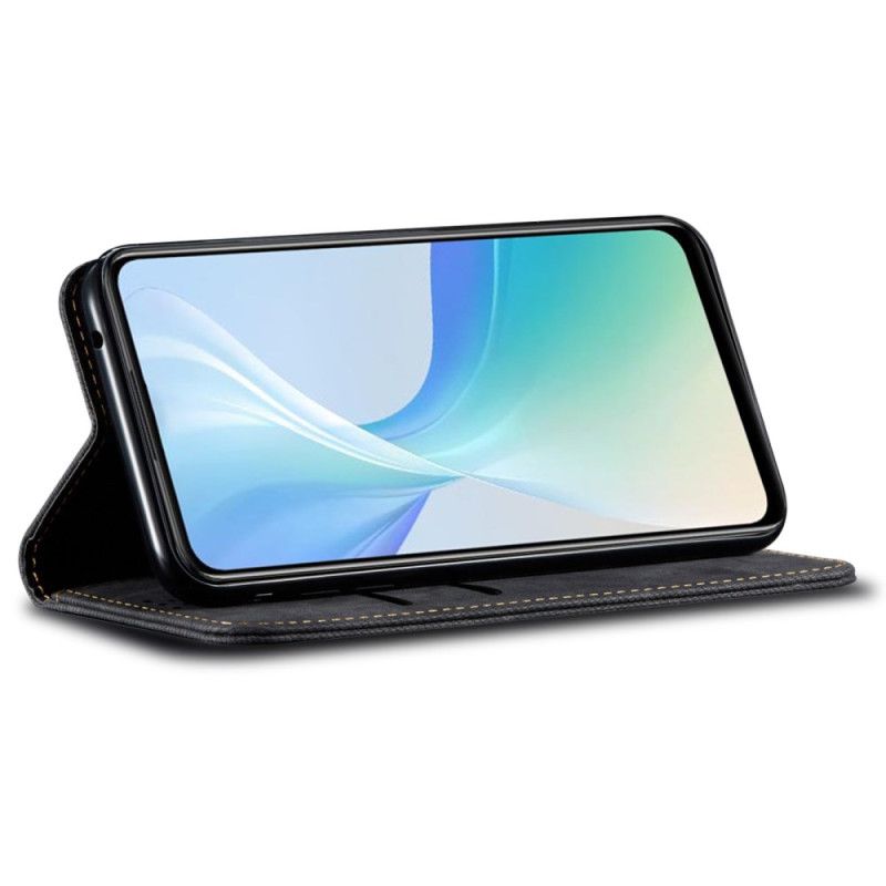 Læder Cover Vivo V50 5g Telefon Etui Denimstof