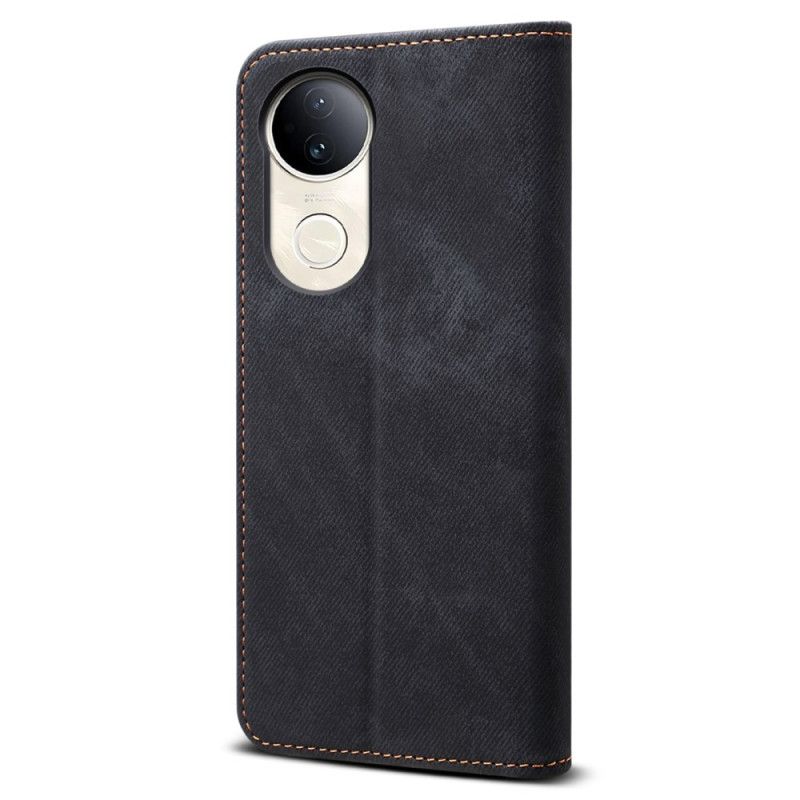 Læder Cover Vivo V50 5g Telefon Etui Denimstof