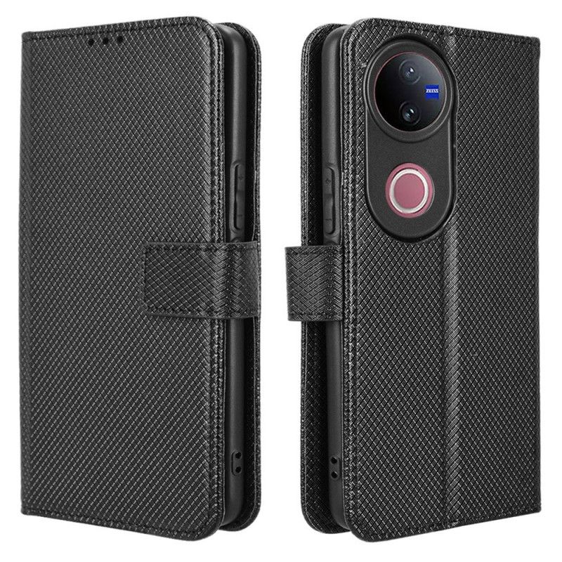 Læder Cover Vivo V50 5g Telefon Etui Diamanttekstur