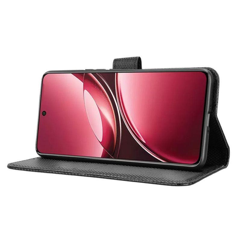 Læder Cover Vivo V50 5g Telefon Etui Diamanttekstur