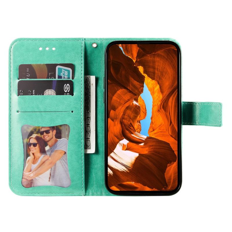 Læder Cover Vivo V50 5g Telefon Etui Fingeraftryksmandala