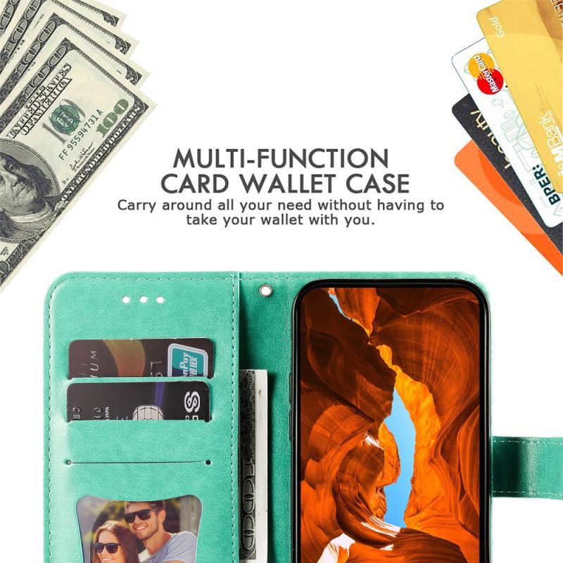 Læder Cover Vivo V50 5g Telefon Etui Fingeraftryksmandala