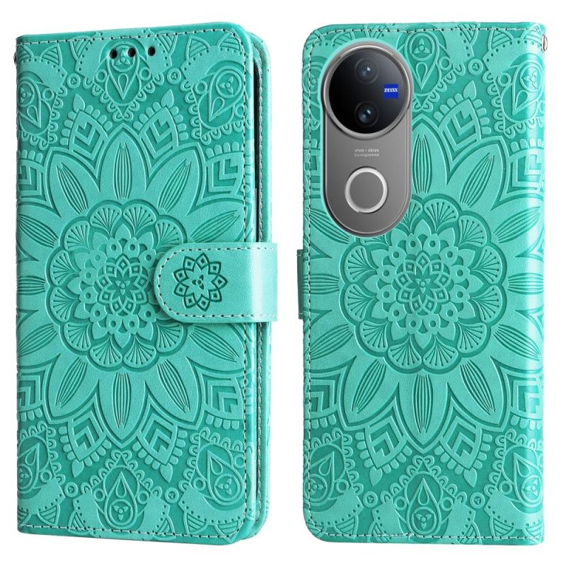 Læder Cover Vivo V50 5g Telefon Etui Mandala