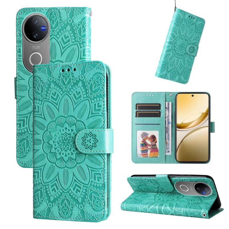 Læder Cover Vivo V50 5g Telefon Etui Mandala