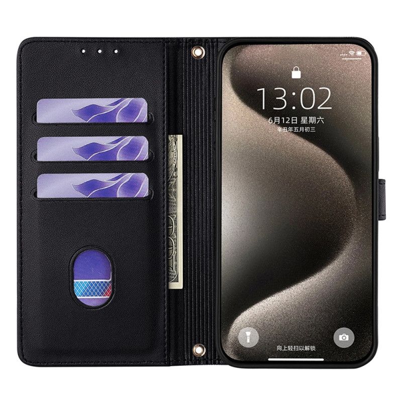 Læder Cover Vivo V50 5g Telefon Etui Pailletter Og Skulderrem