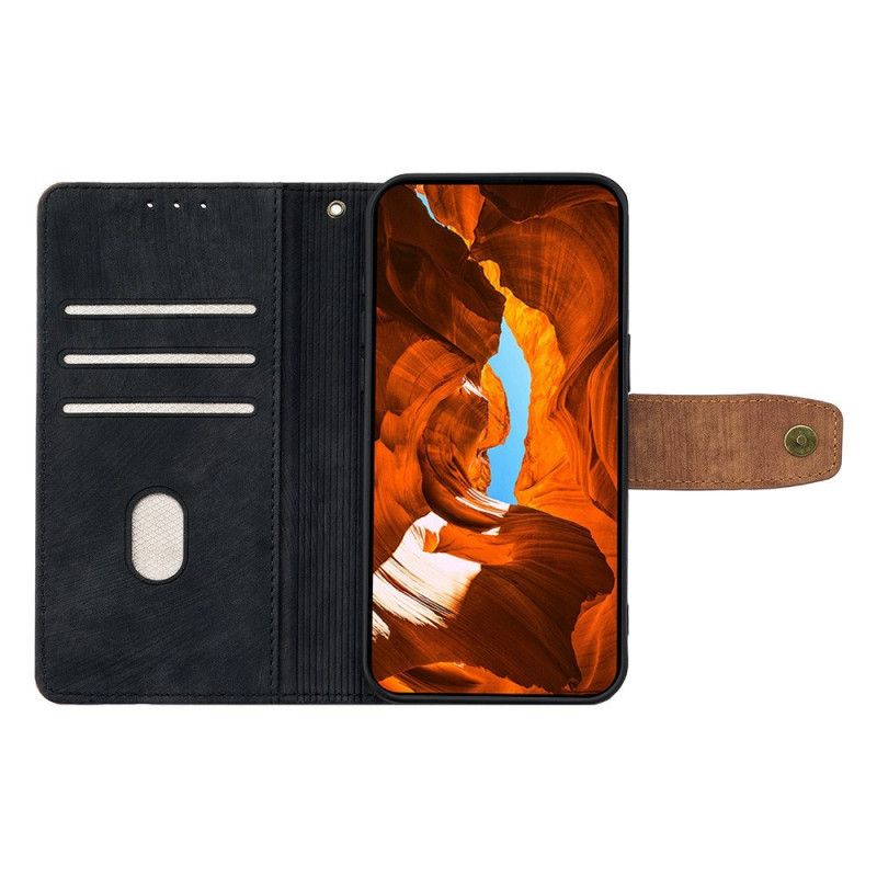 Læder Cover Vivo V50 5g Telefon Etui Tofarvet Vintage