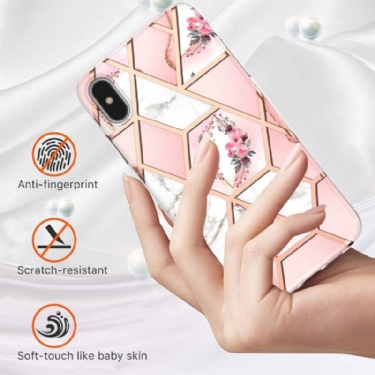 Cover iPhone XS Max Marmor Og Krone Af Blomster