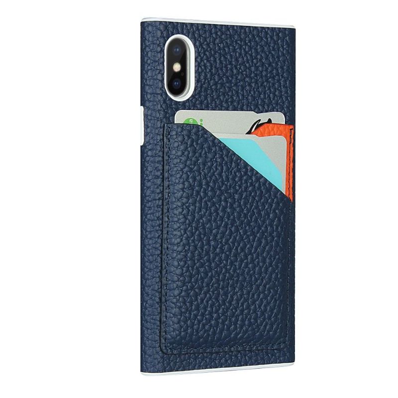 Mobilcover iPhone XS Max Original Lædereffektkortholder Med Snor
