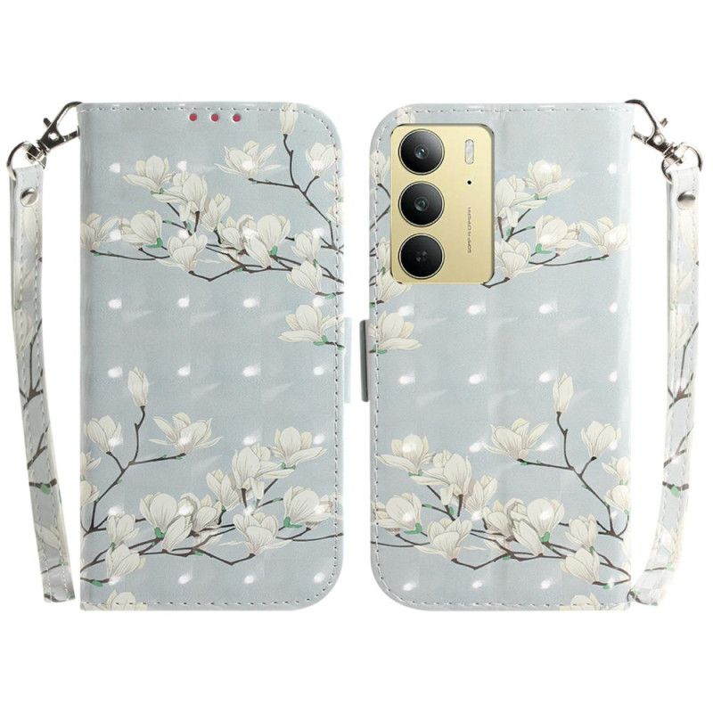 Flip Cover Realme C75 Snor Med Magnoliamotiver